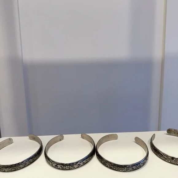 Genuine Moroccan Silver Engraved Bangles - Picture 4 of 4